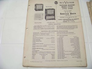 RCA Victor service data 1952 no.T1 television receivers vintage electronics