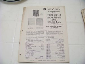 RCA Victor service data 1954 no.T7 television receivers vintage electronics