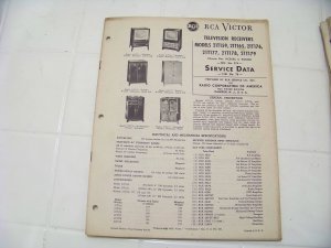 RCA Victor service data 1951 no.T8 television receivers vintage electronics