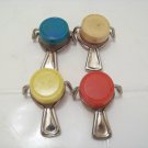 4 vintage plastic bottle caps with rubber seal