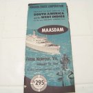 Massdam South America West Indies New Holland American liner 1954 travel brochure