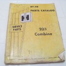 vintage parts catalog 203 combine international Harvester HT-14