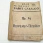 vintage McCormick international parts catalog 76 harvester thresher international Harvester