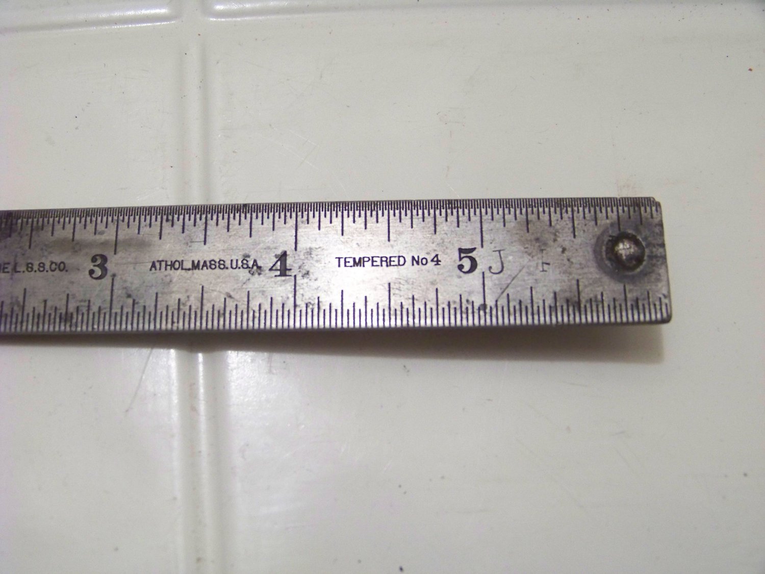 vintage metal LSS ruler no 300 tempered no 4 rule tool measure