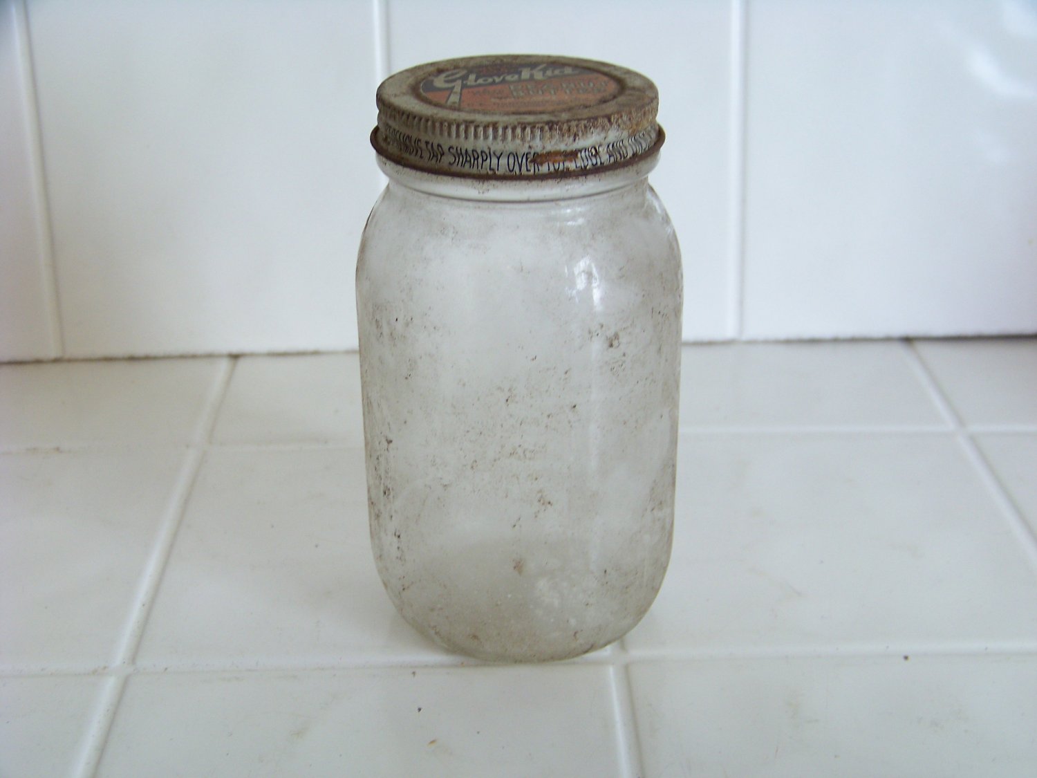 vintage Glove Kid peanut butter jar smooth as a glove advertising don't