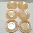 6 Fire King Luster oven ware saucers in Laurel leaf pattern lustre glass