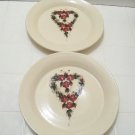 2 East Texas Pottery red heart dinner plates American pottery don't miss them!!