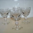 4 flower etched wine glasses stemware