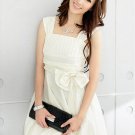 Sweet Bow-Accent Bubble Dress - White