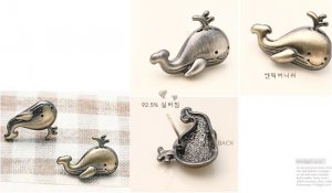 Smiley Whale Retro Stud Earrings