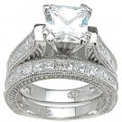 Princess Cut Engagement Set Ring