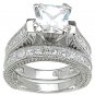 Princess Cut Engagement Set Ring
