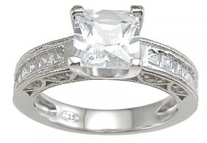 Princess Cut Channel Wedding Ring