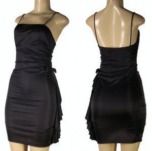 Junior Stretch Satin Cocktail Dresses with Side Bow