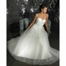 A-line Sweetheart Chapel Train Satin Tulle Wedding Dresses