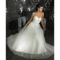 A-line Sweetheart Chapel Train Satin Tulle Wedding Dresses
