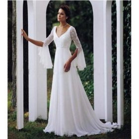 Chapel Train Satin Wedding Dresses for Bride