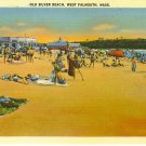 Old Silver Beach, West Falmouth, Mass linen postcard, unused