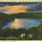 Pembroke, VA linen postcard Mountain Lake by Moonlight, 4,000 Feet Above Sea Level, Near Pembroke