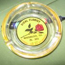 Diehl Florist, Waterloo, ILL  glass ash tray "Phone 302"