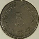1908A German Empire 5 Pfennig #4113
