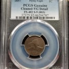 1857 Flying Eagle Cent Clashed die with 50C - PCGS VG Detail