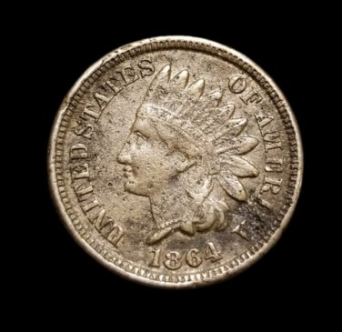1864 Indian Head Cent CN - VF details #151