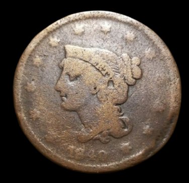 1840/18 Braided Hair Large Cent - G4 Details