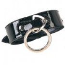 Black Buckled Ankle Cuff with Side Rings