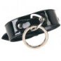 Black Buckled Ankle Cuff with Side Rings