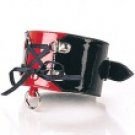 Black & Red Ankle Cuff with Lace Up