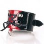 Black & Red Ankle Cuff with Lace Up