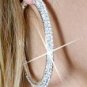 Rhinestone Hoop Earrings - Outside Rows, 2.50 " Diameter - Each Pa