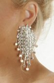 Clip-On Rhinestone Earring - multiple lines