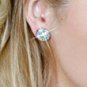 Rhinestone 15mm Rondelle Earrings