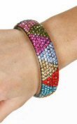 Rhinestone Multicolored Triangular Shape Bangle - Each Bangle
