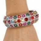 Large Multicolored 3-Row Stones Bangle - Each Bangle