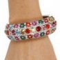 Large Multicolored 3-Row Stones Bangle - Each Bangle