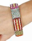 Rhinestone Multicolored Diamond Shape Bangle - Each Bangle