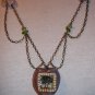 Vintage Feel OOAK Mixed Media Pendant Necklace