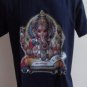 Ganesha Ganesh Men T Shirt OM Hindu India Blue L #SiBL