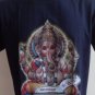 Ganesha Ganesh Men T Shirt OM Hindu India Blue L #SiBL