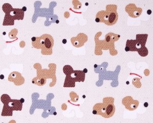 Cute puppy//maroon//cotton//oxford