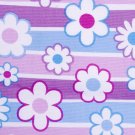 Flower and stripe//blue//cotton//oxford