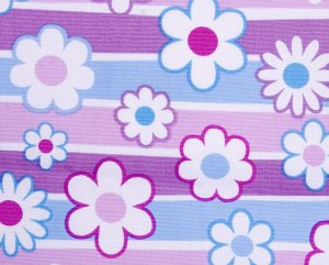 Flower and stripe//blue//cotton//oxford