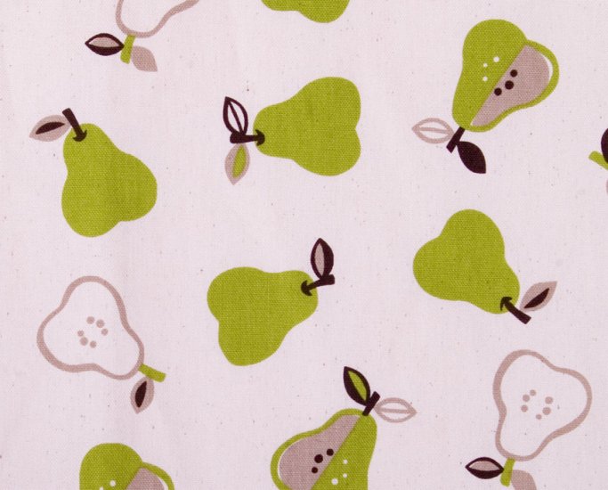 Kawaii apples oxford 20s//natural green//cotton