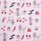 Kawaii poodle//red//cotton//oxford