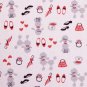 Kawaii poodle//red//cotton//oxford
