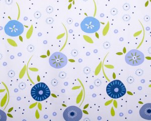 Circular flower oxford 20s//blue//cotton