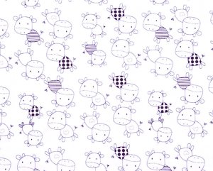 Kawaii cow//cotton//slub//black